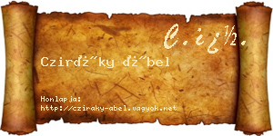 Cziráky Ábel névjegykártya